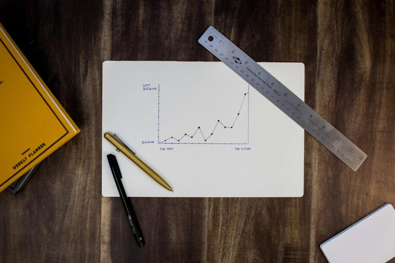 Konjunkturbarometer: Handgezeichnetes Liniendiagramm mit steigender Kurve